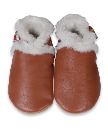 SHADOW DANCE UK Baby Shoes Toddler Shoes with Soft Sole Baby Boy Shoes - Baby Girl Shoes New Born Leather Kids Winter Booties 31 Tanwinter 0-6 Months