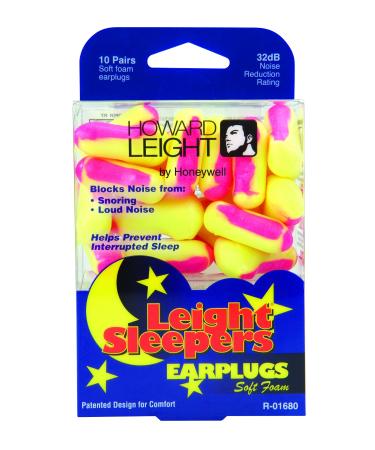 Howard Leight by Honeywell Leight Sleepers Disposable Foam Sleep Earplugs  10-Pairs (R-01680)
