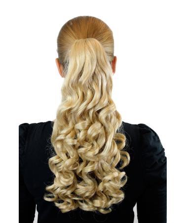 Hairpiece braid light blonde approx. 45cm curls butterfly clip extension XF-0070-24B