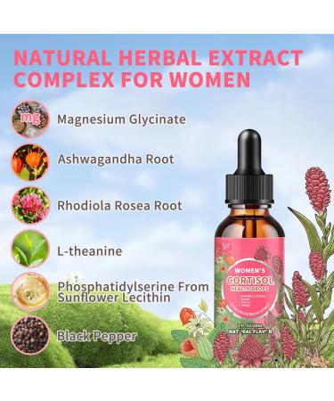 Cortisol Supplements for Women Liquid Drops Cortisol Manager with Ashwagandha L-theanine Phosphatidylserine Rhodiola Rosea for Mood Support Adrenal Balance Sleep Vegan Natural Flavor 2 Fl Oz 2 Fl Oz (Pack of 1) - Buy Online on GoSupps.com