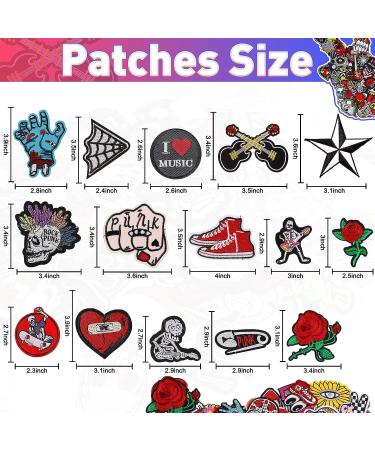 Meneng Embroidered Patches 30pcs - Cool Punk Iron-on & Sew-on Appliques for Jackets - Assorted Embroidery Patch for Clothing - Buy Online on GoSupps.com