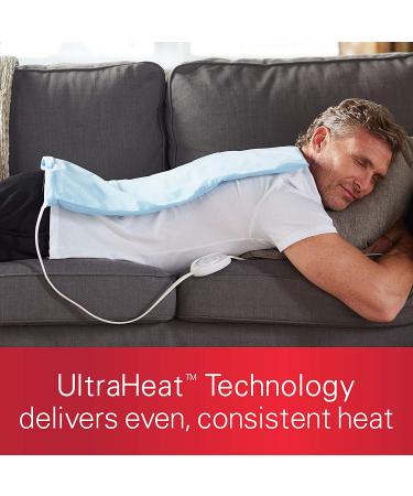 Sunbeam Extra Large Heating Pad for Back, Neck, and Shoulder Pain Relief - Moist Heat Option - 12x24, Blue - Buy Online on GoSupps.com