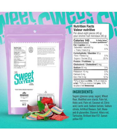 Sweet Sixteen Licorice Ribbon Candy Classic Mix of Sweet and Sour-Coated Licorice 325g per Pack Peanut & Nut-Free Candies Soft Chewy and Always Fresh - Buy Online on GoSupps.com