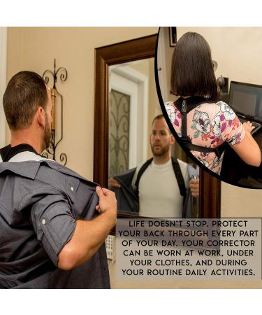 Posture Corrector for Women Men & Kids | Adjustable Back Support & Pain Relief - Comfortable Under Clothes Brace with Resistance Band - Buy Online on GoSupps.com