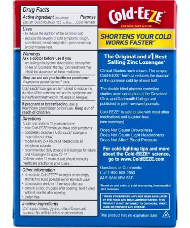 Cold-EEZE Cold Remedy Lozenges Honey Lemon 18 Count - Buy Online on GoSupps.com