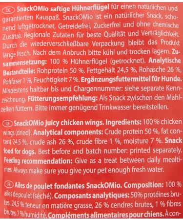 SnackOMio Premium Dog Snacks - Juicy Grain-Free Chicken Wings 500g (1 Pack) - International Shipping Available - Buy Online on GoSupps.com