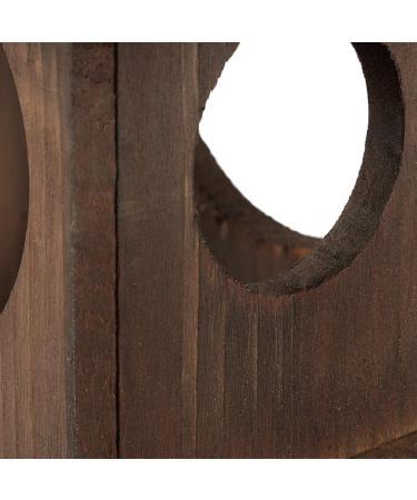 Relaxdays Wooden Squirrel Feeder House with Weatherproof Metal Roof - Hanging Garden Station in Dark Brown - Buy Online on GoSupps.com