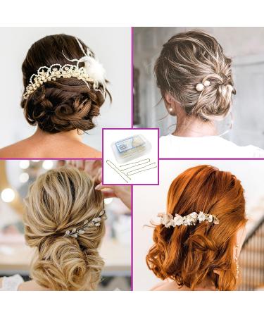 Stoutips Blonde U Shaped Hair Pins for Buns - 100 PCS 5 cm Hair Bun Pins in Assorted Box - Ideal for All Hair Types and Styles - Buy Online on GoSupps.com
