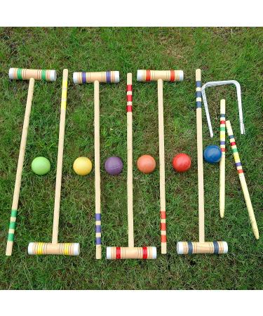 Juegoal Six Player Deluxe Croquet Set with Wooden Mallets  Colored Balls  Sturdy Bag for Adults &Kids  Perfect for Lawn  Backyard and Park  28 Inch Burlywood - Buy Online on GoSupps.com