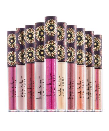 Nicole Miller 10 Pc Lip Gloss Collection, Shimmery Lip Glosses for Women and Girls, Long Lasting Color Lip Gloss Set with Rich Varied Colors (Purple)