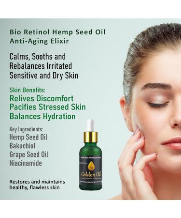 Anti-Aging Bio Retinol Hemp Seed Oil | Nourishing Calming & Restorative for Sensitive & Dry Skin - 1.0 Fl Oz - Buy Online on GoSupps.com