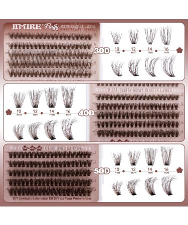 JIMIRE 300Pcs Brown Lash Clusters - Fluffy Wispy Eyelash Extensions D Curl 30D/40D/50D - DIY False Eyelashes Pack - Buy Online on GoSupps.com