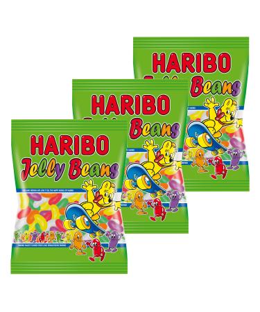 Haribo Jelly Beans Lot de 3 caoutchouc - Babyours - Vin en caoutchouc Fruit caoutchouc en sachet Pochette 175 g