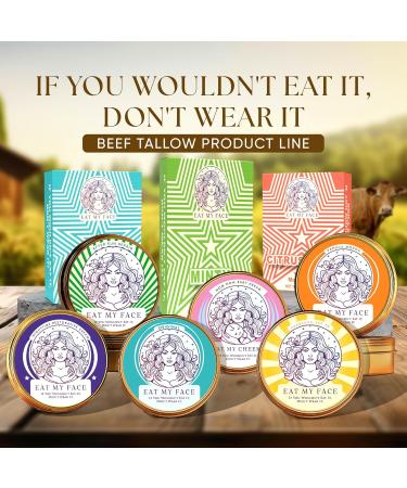 Eat My Face Tallow Day & Night Moisturizer Set Grass Fed Beef Tallow Face Creams with Shea Butter Cocoa Butter & Vitamin E Vanilla Scent Hydrating Duo for All Skin Types 4oz Each - Buy Online on GoSupps.com