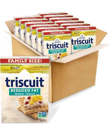 Triscuit Reduced Fat Whole Grain Wheat Crackers, 12 - 11.5 Ounce Family Size Boxes (Pack of 12) 11.5 Ounce (Pack of 12)