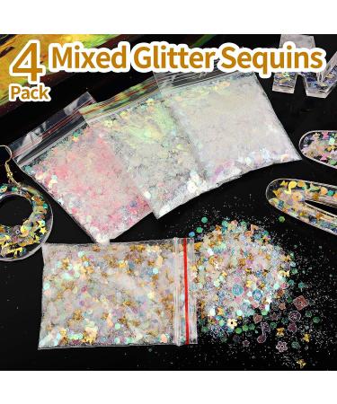 41PCS Resin Supplies Kit - Fine Glitter, Glitter Flakes, Foil Flakes, Mixing Stick & Tweezers - Craft Glitter for Resin, Nail Art, Jewelry & Tumbler Making - Buy Online on GoSupps.com