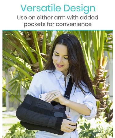 Vive Shoulder Abduction Sling - Immobilizer Brace for Rotator Cuff Injury - Pain Relief Arm Pillow - Pocket Strap & Stress Ball Included - Buy Online on GoSupps.com