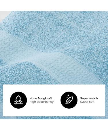 8-Piece Light Blue Towel Set - Soft 50x100 cm Towels in Various Colors | International Shipping Available - Buy Online on GoSupps.com