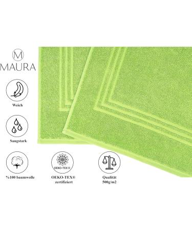 MauraMome 2-Pack Bath Mats - 100% Cotton Green Terry Shower Rugs Quick-Dry & Non-Slip 50x70cm Bathroom Carpets - Buy Online on GoSupps.com