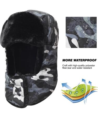 Trooper Trapper Hat with Ear Flap & Windproof Ski Mask - Gray - Buy Online on GoSupps.com