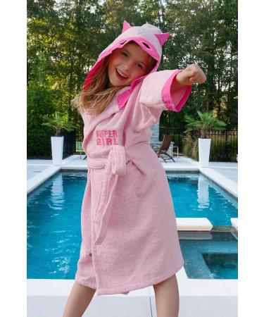 Ely Parker Boys & Girls Hooded Bathrobe - Super Soft Turkish Cotton Absorbent & Comfortable for Ages 13-14 - Buy Online on GoSupps.com