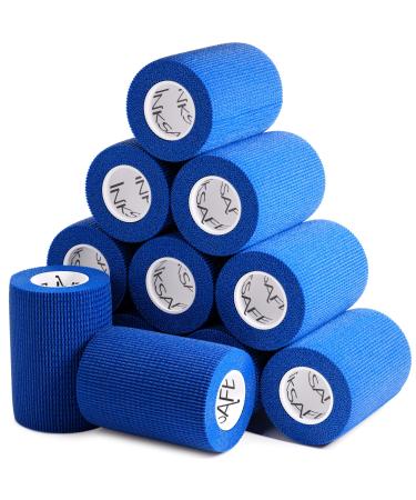 Inksafe Blue Self-Adhering Cohesive Bandages Adhesive Bandage 7.5 cm x 4.5 m Box of 12 12 pieces (1 pack)