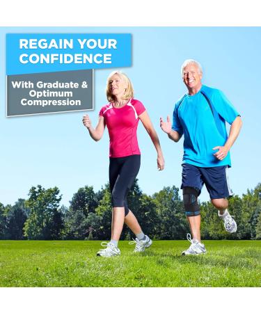 Pure Support Knee Brace Sleeve with Strap Compression | Meniscus Tear & Arthritis Pain Relief | Ideal for Running, Football, Crossfit | Men & Women XL Blue - Buy Online on GoSupps.com