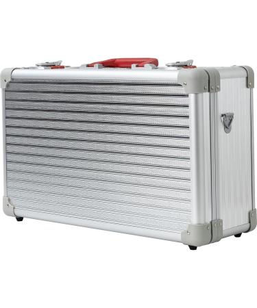 5 Clippers Tray Hard Travel Case - Organizer for Hair Stylist Supplies Combs Shears & Trimmers | Professional Barber Suitcase - Salon Grooming Kit with Silver Stripes - Buy Online on GoSupps.com