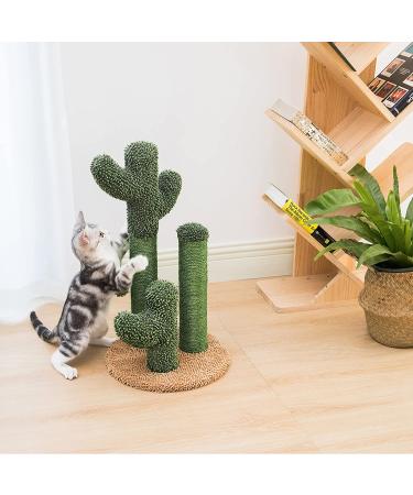 Pesofer Cactus Cat Scratching Post with 3 Poles and Dangling Ball - Buy Online on GoSupps.com