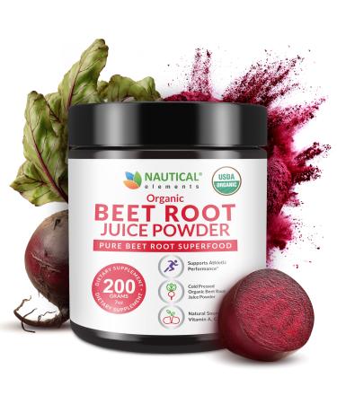 Beet Juice Powder Organic - Cold Pressed - 20:1 Concentrate - Concentrated Beet Root Powder - Nitric Oxide - Circulation Support - 57 Servings of Beet Root Supplement - 7oz 7 Ounce (Pack of 1)