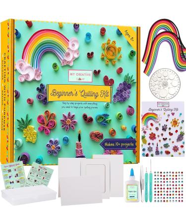 My Creative Camp Beginner's Quilling Kit - DIY Craft Kit for Kids and Adults | 10 Projects with Storage Box, Tools, Gem Stickers, Supplies, and Paper Strips - Includes Instructions and Shape Chart - Buy Online on GoSupps.com