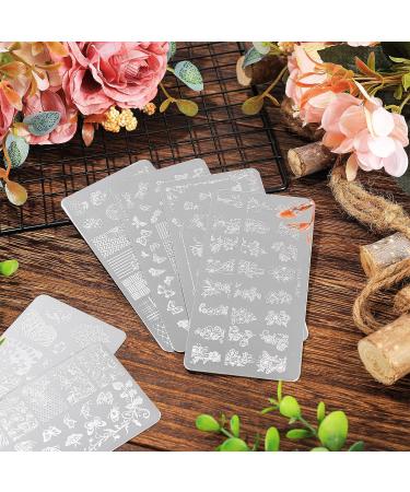 Whaline 6Pcs Flower Butterfly Nail Art Stamping Plates - Floral & Butterfly Image Templates for Women's DIY Manicure - Spring/Summer Salon Design Kit - Buy Online on GoSupps.com