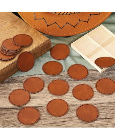 30 Pcs Blank Faux Leather Hat Patches - Adhesive, Laserable, Brown - Perfect for Hats, Jackets, Backpacks - Glowforge Laser Supplies - Buy Online on GoSupps.com