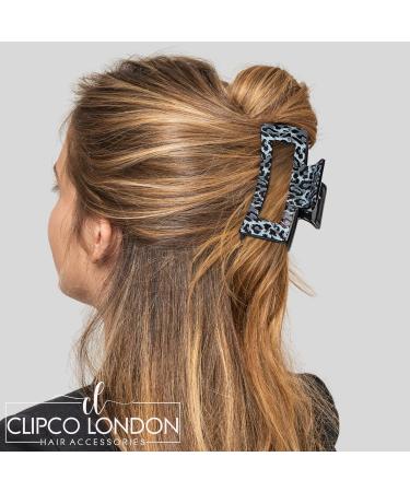 4-Piece Silver Metallic Animal Print Hair Claw Clip Set - Medium to Large Size 8.5cm - Buy Online on GoSupps.com