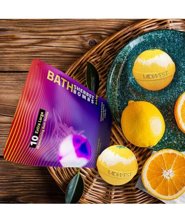 Set of 10 Extra Large 4.5oz Lemongrass Supreme Luxury Bath Bombs - Buy Online on GoSupps.com