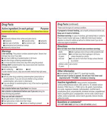 Benadryl Ultratabs Antihistamine Allergy Relief Tablets & Tylenol Extra Strength Pain Reliever Rapid Release Gels Bundle - 100ct Each - Buy Online on GoSupps.com