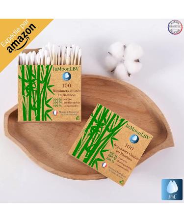 Bamboo Cotton Buds | JaMoonLBV JmL French Brand | 1000 Cotton Buds | Biodegradable & Compostable - Buy Online on GoSupps.com