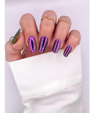 Shimmering Purple Fairy Nail UV Foils - Self-Adhesive Gel Nail Wraps (20 Pieces) for Stunning Manicures - Buy Online on GoSupps.com