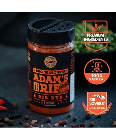 Adam's Rib BBQ Rib Rub - 100% Natural Seasoning for Juicy Ribs - Large Jar (220g) - Buy Online on GoSupps.com