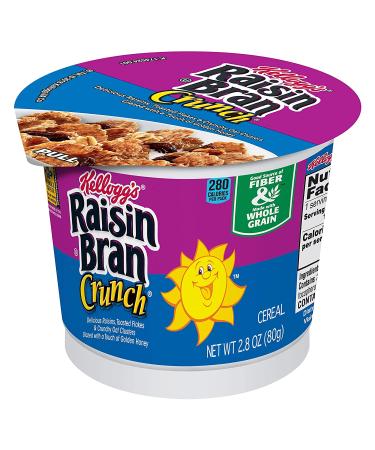 Kellogg's Raisin Bran Crunch Breakfast Cereal Cups 33.6oz - Pack of 12 Cups | Fiber Cereal with Real Fruit - Buy Online on GoSupps.com