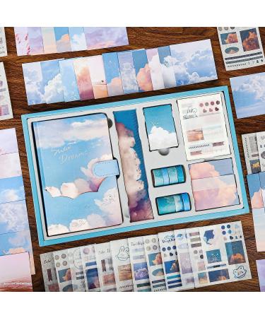 570 Pcs Vintage Scrapbooking Kit | A5 Color Printing Notebook & Cloud Aesthetic Stickers | DIY Journaling Supplies for Teen Girls & Women - Buy Online on GoSupps.com