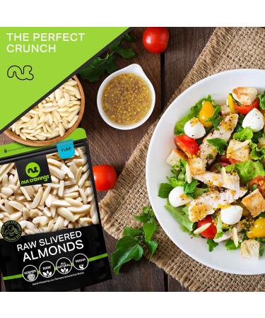 Raw Unsalted Slivered Almonds (16oz) - Fresh & Superior Quality | All Natural, Vegan, Kosher - Perfect for Keto Diet - Nutritious Snack Option - Buy Online on GoSupps.com
