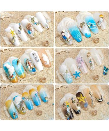 GULELAYAR 3 Boxes Summer Beach Nail Art Rhinestones - 3D Ocean Charms & Sea Series Designs for Manicure DIY - Seashell Nail Decorations for Women & Girls - Buy Online on GoSupps.com