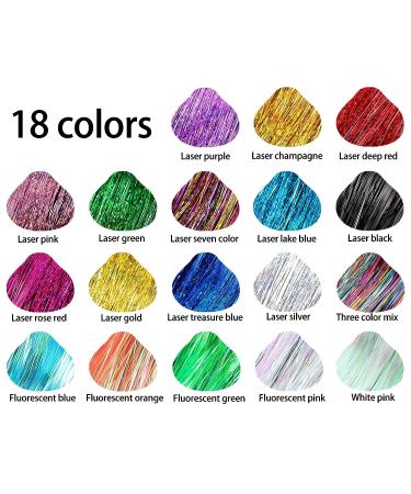 NIACONN 3600 Strands Hair Tinsel Kit - 18 Colors Heat Resistant Fairy Hair Glitter Extensions 47 Long - Buy Online on GoSupps.com