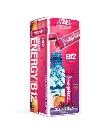 Zipfizz Healthy Sports Energy Mix with Vitamin B12 Fruit Punch 20 Tubes 0.39 oz (11 g) Each