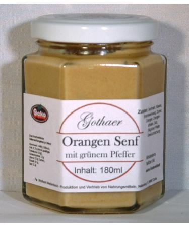 Geko Gothaer-Senf original in a 180ml hexagonal glass in original packaging in various flavors (mustard with green pepper)