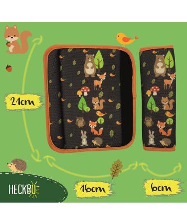HECKBO 2X Kids Car Seat Belt Pads - Forest Animals Design | Seat Belt Protectors for Kids and Babies | Ideal for Car Seats, Booster Seats, and Bicycles - Buy Online on GoSupps.com