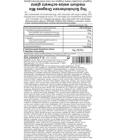 EinsSein 1 kg chocolate wedding heart dragees mixed medium white-black glossy sweets christening communion almonds feter and - Buy Online on GoSupps.com