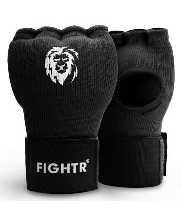 FIGHTR Premium Gel Inner Gloves - Quick Wrapping & More Stability | Gel Hand Wraps for Boxing, MMA, Muay Thai, & Martial Arts | with Long Wrist Wrap Medium Black