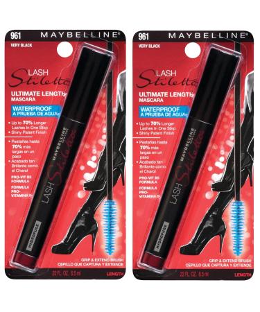Maybelline Lash Stiletto Ultimate Length Waterproof Mascara Very Black 2-Pack 0.22 Fl Oz - Buy Online on GoSupps.com